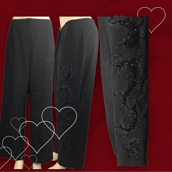 MXM Black Gorgeous Elegant Embezzlement Rhinestone Formal Pants Size 18 - Picture 4 of 15